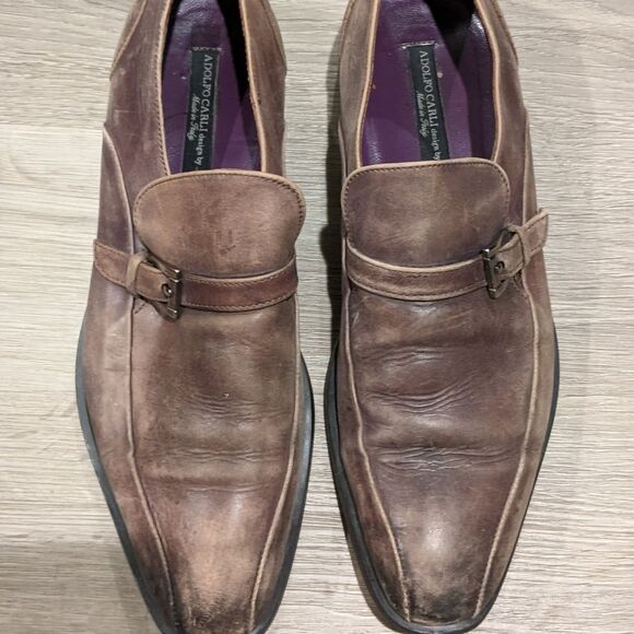 Adolfo Carli Leather Loafers Sz. 8 Made in Italy - Picture 3 of 4